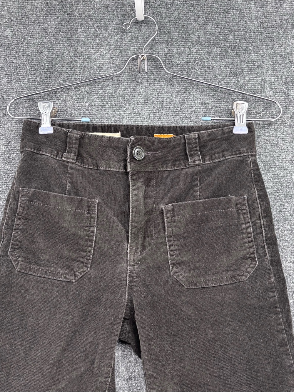 Anthropologie Pilcro The Icon Retro Gray Soft Corduroy Flare Leg Pants Women’s 4 - Picture 2 of 13